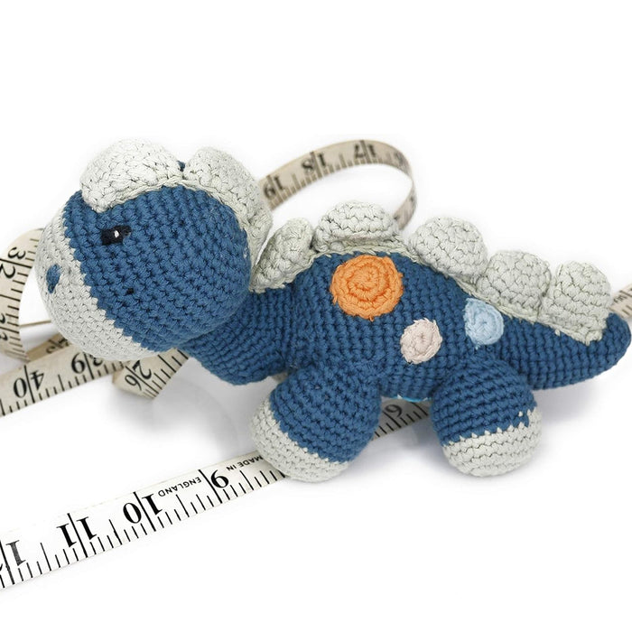 Steggi the Dinosaur rattle toy - petrol blue