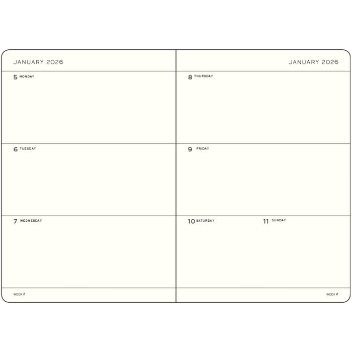 2026 Weekly Planner - A6 - Black