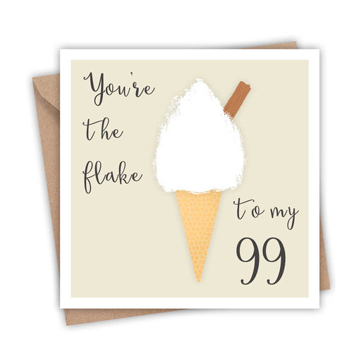 GREETING CARD WITH ICE CREAM CONE ILLUSTRATION