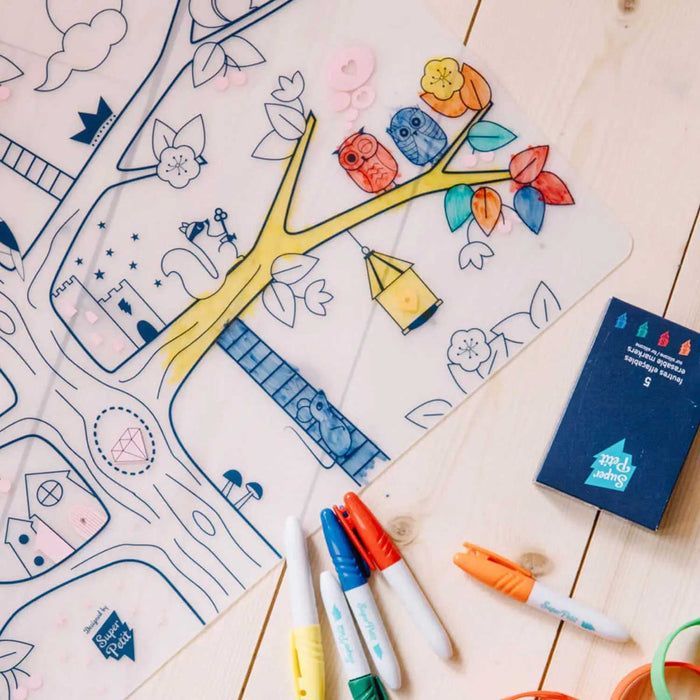 Reusable Colouring Placemat - Magic Tree