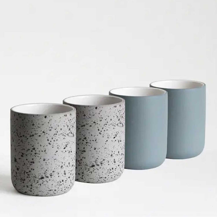 Set of 4 coffee cups Teal / Speckled