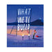 cover of book. illustration of a purple night sky in a snowy setting. a man has a child on his back and they are looking up at a large neon sign that reads 'what we'll build'- the title of the book