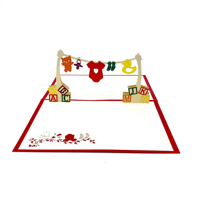 New Baby - Clothesline Pop Up Card