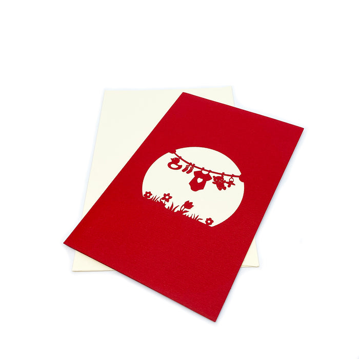 New Baby - Clothesline Pop Up Card