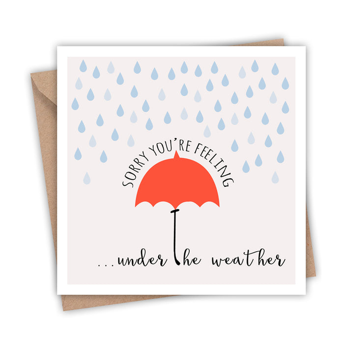 Sorry You're Feeling Under the Weather - red umbrella