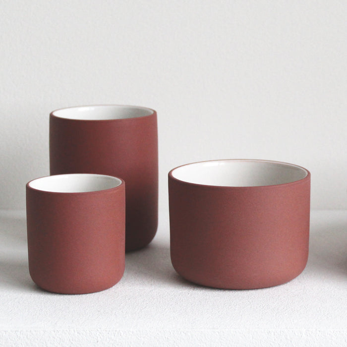 Set of 4 coffee cups Terracotta / Speckled