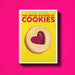 the yellow and pink book 'the united nations of cookies'  flat on a bright pink background